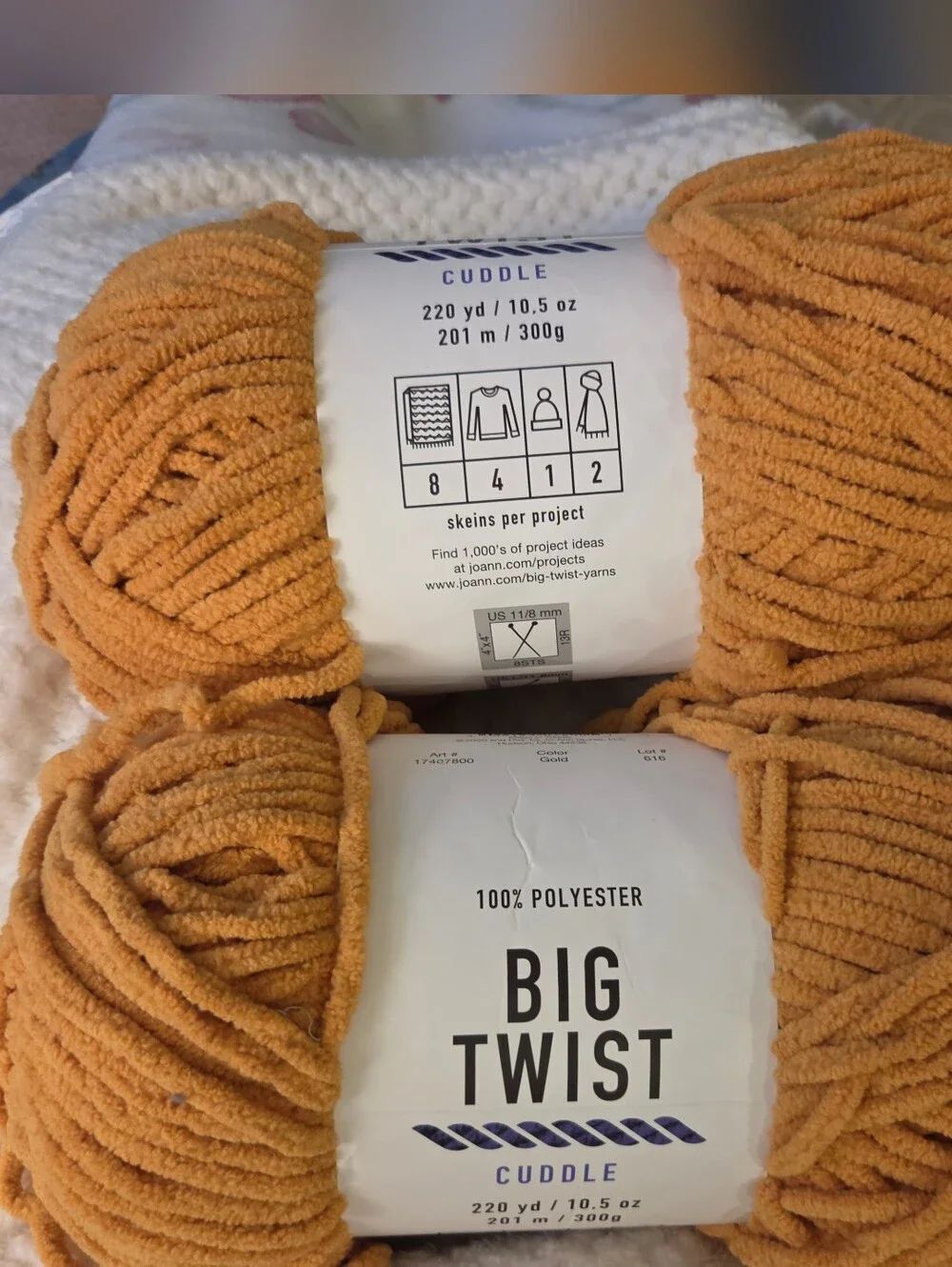 Big Twist Cuddle Plush Yarn - Mustard Gold